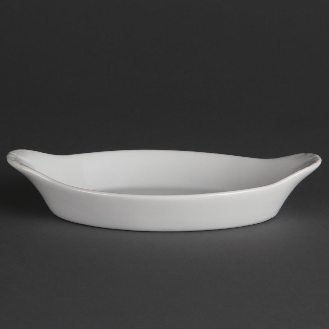Plats ovales à oreilles Olympia Whiteware 204 x 115mm (lot de 6) — W441