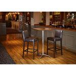 Tabouret de bar haut avec dossier en simili cuir Bolero marron foncé — GG652