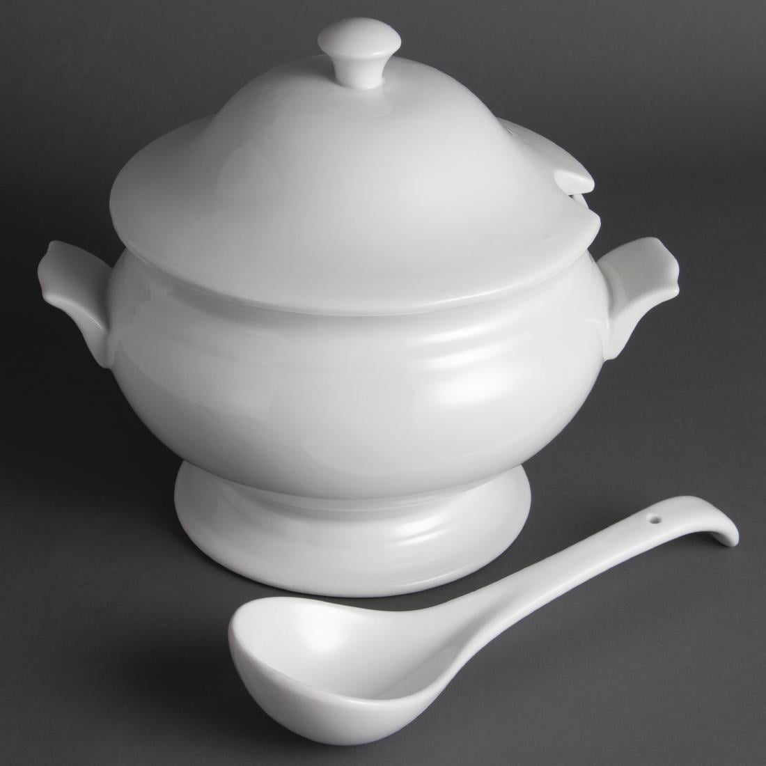 Soupière et louche Olympia Whiteware 2,5L — Y094