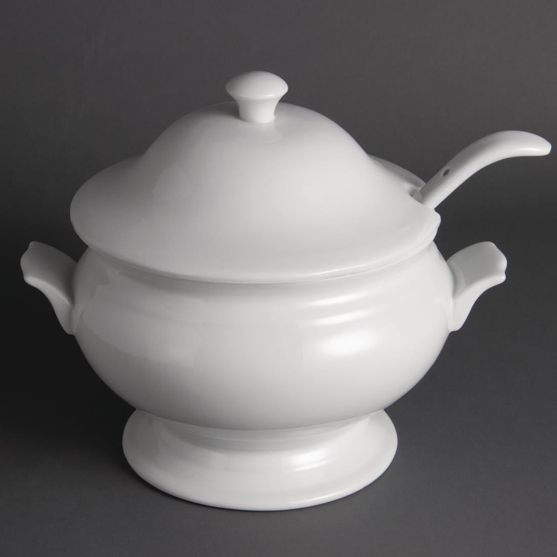 Soupière et louche Olympia Whiteware 2,5L — Y094