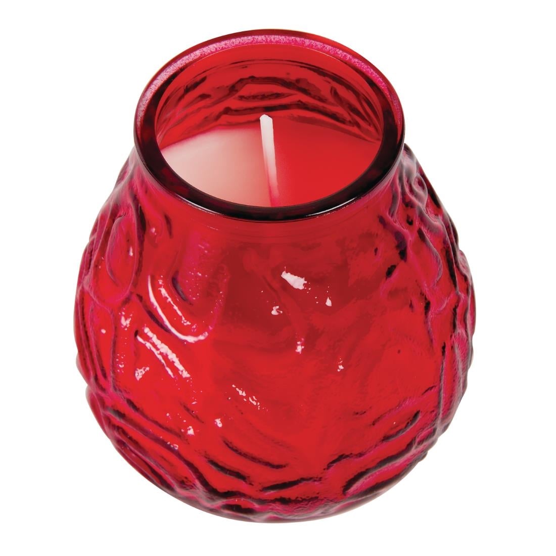 Bougies vénitiennes Bolsius Low Boy rouges (Lot de 12) — Y197
