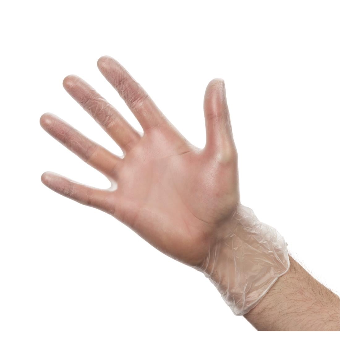 Gants en vinyle poudrés transparents Hygiplas XL (lot de 100) — Y252-XL