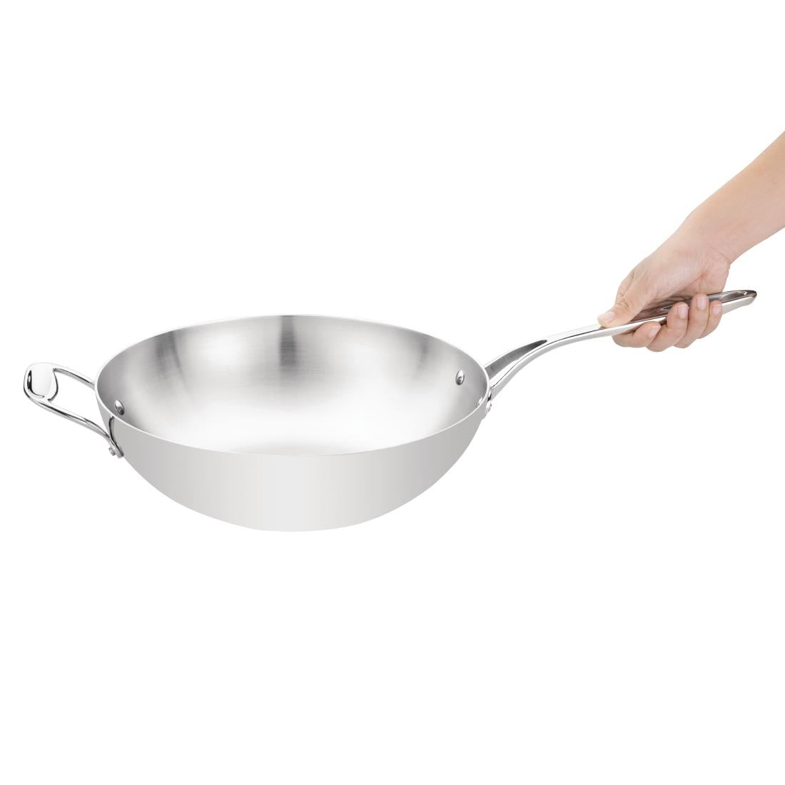 Wok triple épaisseur à fond plat Vogue — Y261