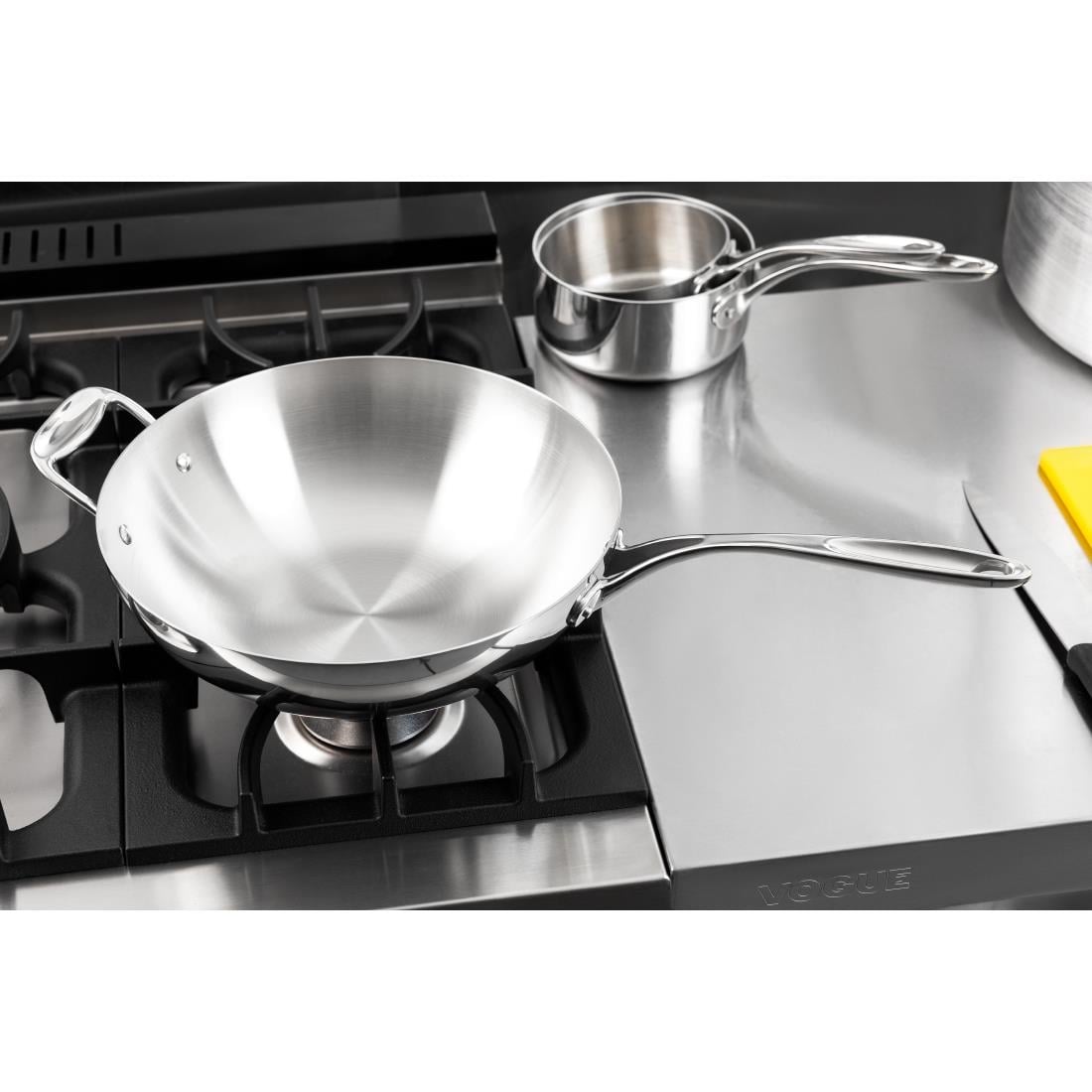 Wok triple épaisseur à fond plat Vogue — Y261