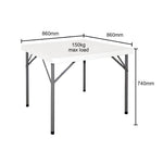 Table carrée pliante en PE Bolero blanche 86cm — Y807