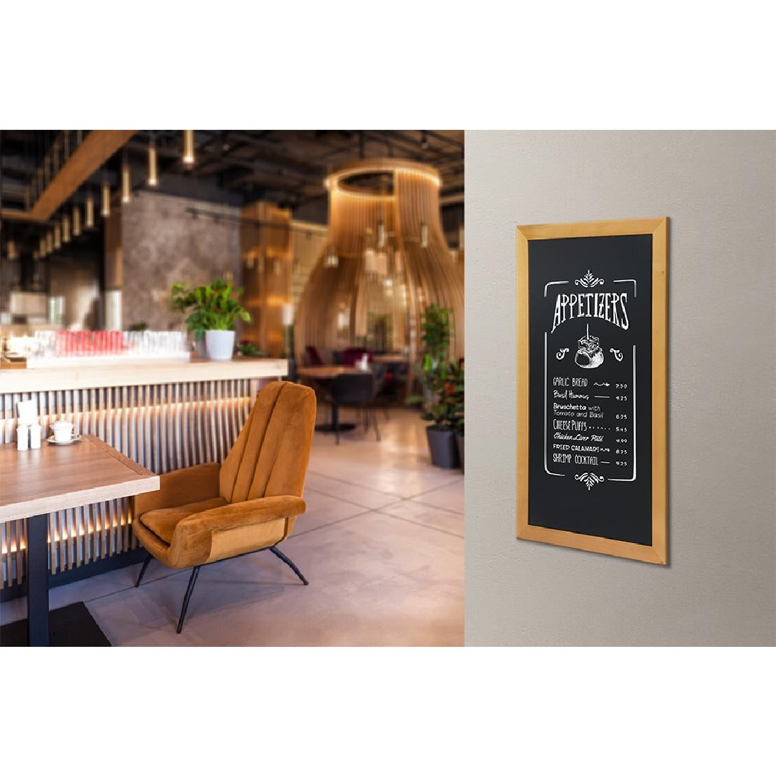 Ardoise murale longue teck Securit 560 x 1000mm — Y859