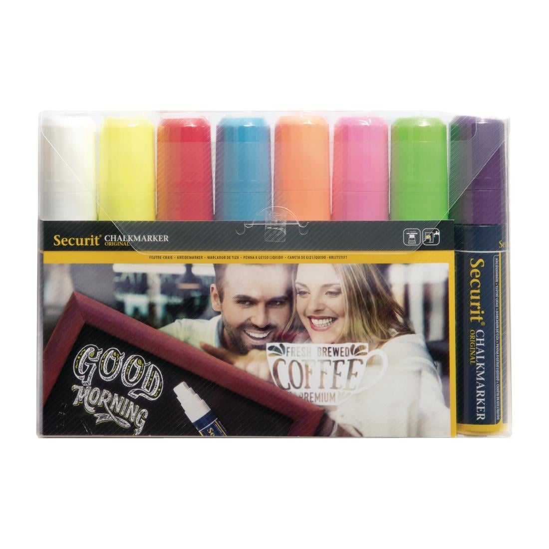 Lot de 8 marqueurs craie Securit Illumigraph 15mm — Y998